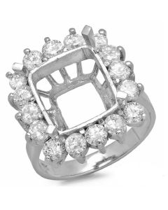14K White Gold Engagement Ring