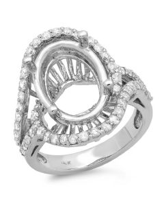 14K White Gold Engagement Ring 