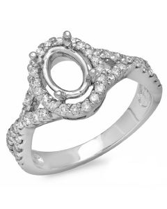 14K White Gold Engagement Ring 