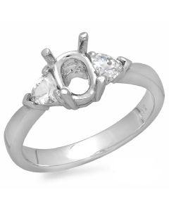 14K White Gold Engagement Ring 