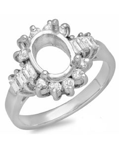 14K White Gold Engagement Ring 