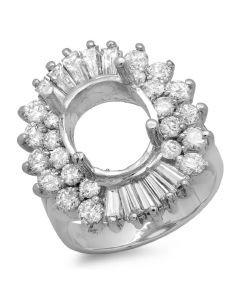 14K White Gold Engagement Ring 