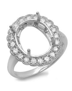 14K White Gold Engagement Ring