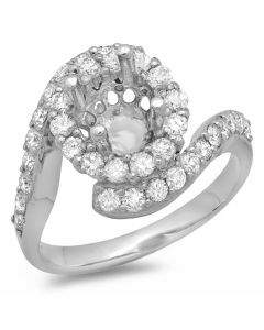 14K White Gold Engagement Ring 