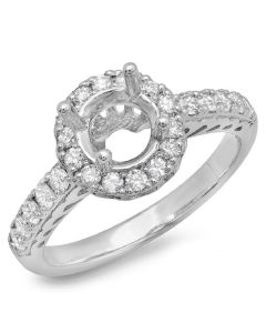 14K White Gold Engagement Ring 