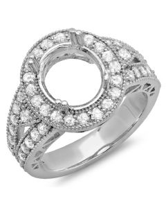 14K White Gold Engagement Ring 