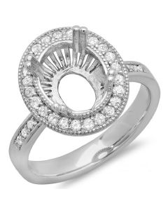 14K White Gold Engagement Ring 