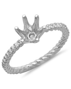 14K White Gold Engagement Ring 