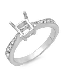 14K White Gold Engagement Ring 