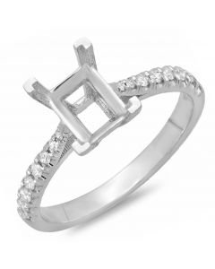 14K White Gold Engagement Ring