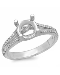 14K White Gold Engagement Ring