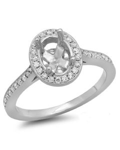 14K White Gold Engagement Ring