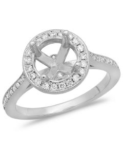 14K White Gold Engagement Ring 