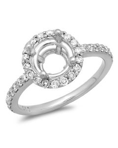 14K White Gold Engagement Ring 