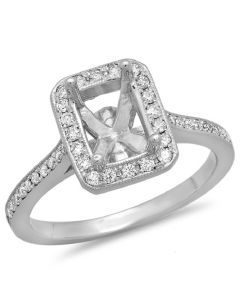 14K White Gold Engagement Ring 