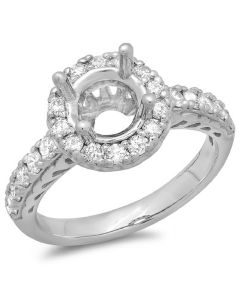 14K White Gold Engagement Ring 